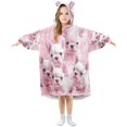 thumbnail image 6 of BZSMCE Wearable Blanket Hoodie Fashion Pink Puppy Paradise Home Wear, 6 of 7