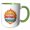 Green/White, variant on 3drose, Innovate, Motivate, Dominate Colorful Text, Fire. Inspiration Gift, 11oz Two-tone Red Mug