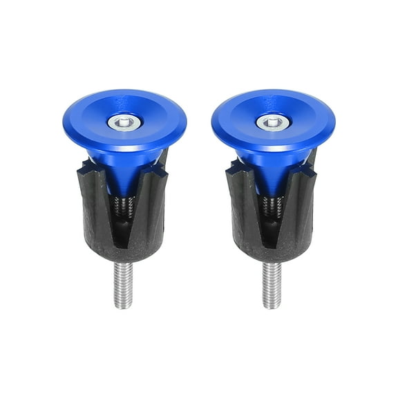 Pair Aluminum Alloy Bike Handlebar End Plugs Caps Bar End Plug Blue