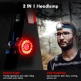 thumbnail image 6 of LED Rechargeable Headlamp for Adults, 1oz Lightweight Head Lamp with Red Light and 7 Modes, Bike Taillight with Bicycle Bracket and 4 Hooks, Waterproof Headlight for Running Cycling Reading, 6 of 7
