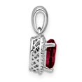 thumbnail image 2 of Auriga Sterling Silver Rhodium-plated Created Ruby and Diamond Pendant for Women (L-18mm, W-9.3mm), 2 of 5