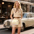 thumbnail image 6 of FORMRS Women Crossbody Purse with Chain Strap Vegan Leather Shoulder Handbag, White Stars Pattern, 6 of 7