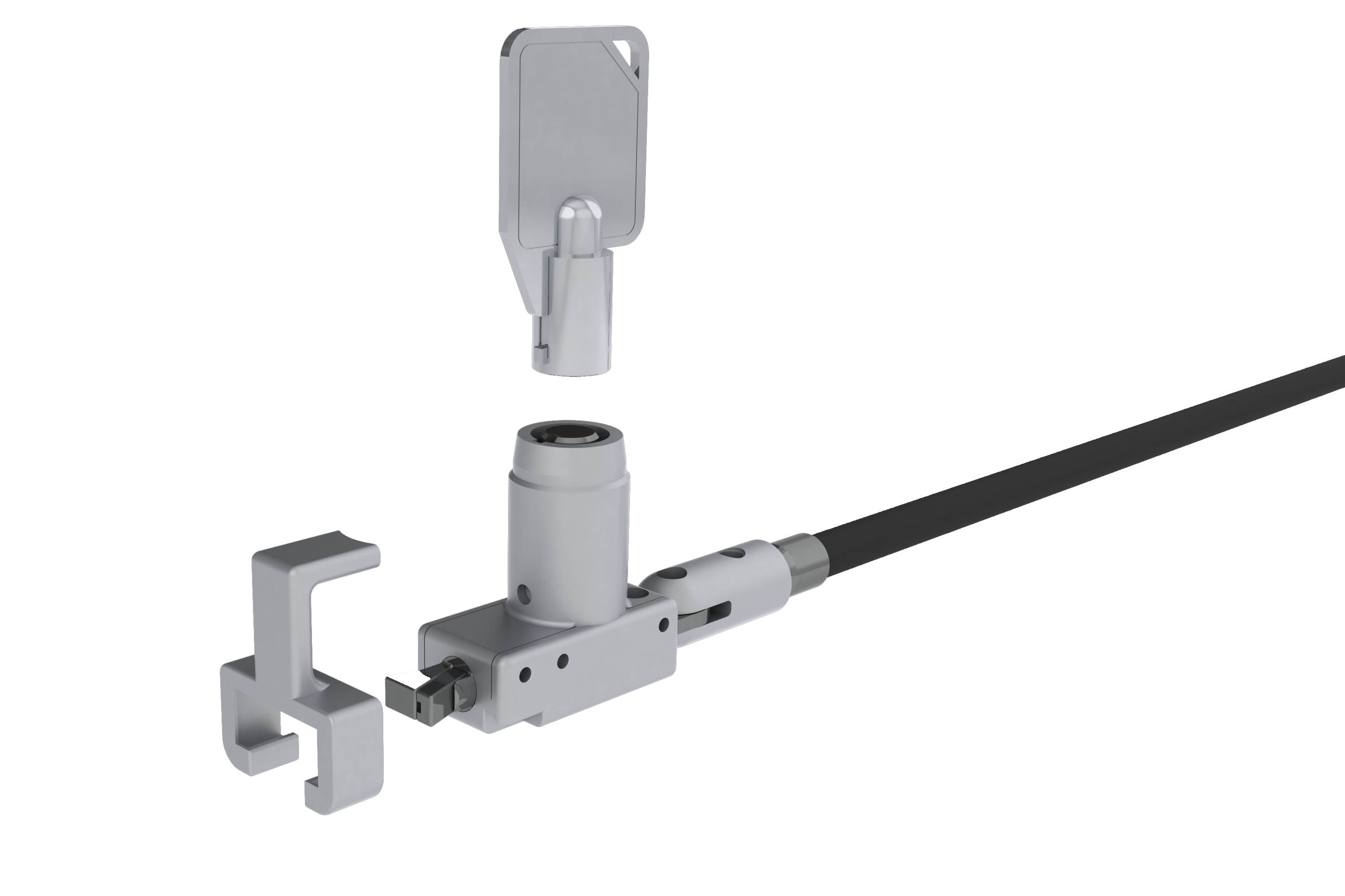 Noble Wedge Lock With Barrel Key And Cable Trap, Taa Compliant, Keyed