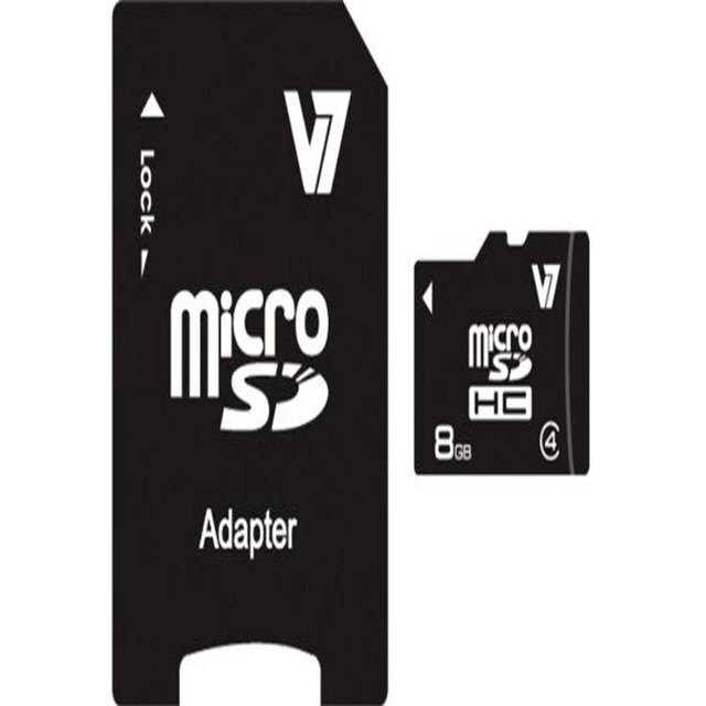 8GB MicroSDHC Cl 4 Flash Memory with SD Adapter (VAMSDH8GCL4R-1N)