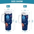 thumbnail image 6 of Yayeee 40oz Stainless Steel Tumbler with Straw and Handle Double-Wall Insulated Travel Water Bottle, Blue Jellyfish, 6 of 8