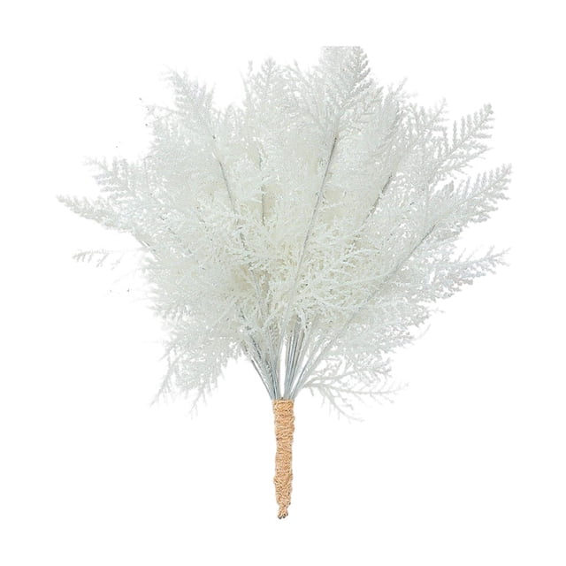 Cateissary 30 pack/lote decoraciones para árboles de Navidad ramitas de purpurina para decoraciones navideñas divertidas y versátiles DIY Blanco 30 Uds.