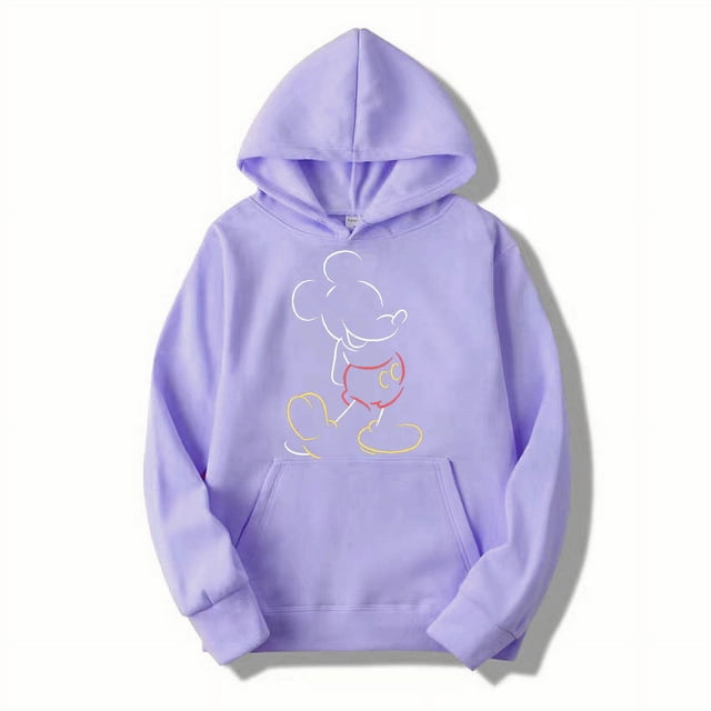 Mickey Mouse Line Pop Unisex Hoodie Cartoon Fashion Couple Oversized Sweatshirt Tops Spring Autumn Pullover