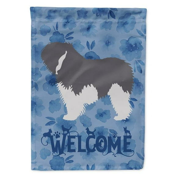28 x 0.01 x 40 in. Polish Lowland Sheepdog Dog Welcome Flag Canvas House Size