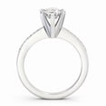 thumbnail image 3 of Dash Jewel 1.6 Ct Brilliant Round Cut Solitaire Engagement Ring with Accents – 14K White Gold Plated – Squared 6 Prong Setting – Diamond Ring for Promises, 3 of 4