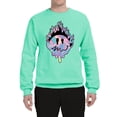 thumbnail image 2 of Wild Bobby Trippy Happy Face Unisex Crewneck Sweatshirt, 2 of 6