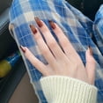 thumbnail image 2 of Set de uñas postizas HUOGUO Coffin Nails, tapa completa, color ámbar, 2 of 5