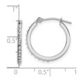 thumbnail image 2 of 1.60mm 14k White Gold Diamond Polished Hoop Earrings 17.5mm Long 1.6mm Thick Hoop Earring for Women, 2 of 2