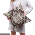 thumbnail image 4 of Damask Fabric by the Yard, Victorian Floral Pattern with Blooming Foliage Leaves on Dark Toned Backdrop, Decorative Upholstery Fabric for Sofas and Home Accents, 2 Yards, Brown and Beige by Ambesonne, 4 of 4