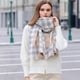 thumbnail image 2 of Bufanda de invierno a cuadros para mujer, cálida y acogedora, chal de gran tamaño, capa, bufandas de moda, chal largo, grueso y cálido para invierno, 2 of 5