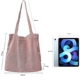 thumbnail image 2 of Bolso de mano de pana para mujer, bolso informal de gran capacidad, bolso de hombro para compras con bolsillo, 2 of 5