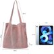 thumbnail image 2 of Bolso de mano de pana para mujer, bolso informal de gran capacidad, bolso de hombro para compras con bolsillo, 2 of 5