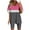 Hot Pink, variant on GERsome Womens 2 Piece Outfits Sweatsuits Summer Short Sleeve Loungewear Tracksuit Color Block V Neck Lounge Shorts Sets S-3XL