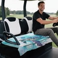 thumbnail image 4 of Bulopur Sea Turtle Golf Seat Covers for Cart Breathable Soft Golf Cart Seat Towel Blanket with 4 Pockets Fits for EZGO, Yamaha, Club Car and More 2 Person Seats Club Car, 4 of 8