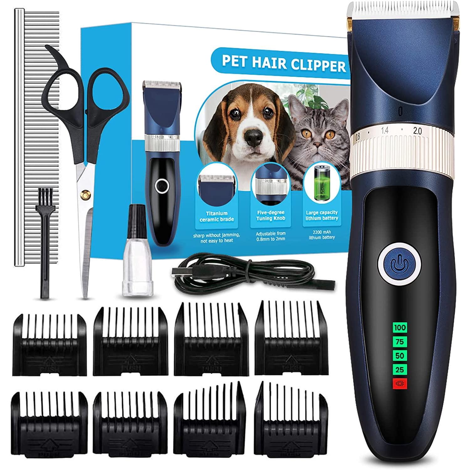 Dog Clippers, Mrdoggy Dog Grooming Clippers for Thick Fur Nail with Low Noise Rechargeable Cordless Electric Quiet Pet Clippers Set Grooming Kits for Dogs Cats Pets Dog Clippers, Mrdoggy Dog Grooming Clippers for Thick Fur Nail with Low Noise Rechargeable Cordless Electric Quiet Pet Clippers Set Grooming Kits for Dogs Cats Pets