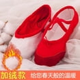 thumbnail image 5 of Zapatillas de ballet de terciopelo para adultos, suela dividida para niños, zapatillas de Ballet suaves para practicar Danza, zapatillas rosas y de carne, 5 of 5