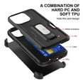 thumbnail image 3 of CoverON For Apple iPhone 14 Plus Holster Case, Heavy Duty Full Body Belt Clip Phone Cover Kick Stand Card Slot - Black, 3 of 8