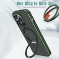 thumbnail image 4 of Designed for iPhone 15 Pro Case with Magnetic Invisible Stand [Military Drop Protection] [Compatible with MagSafe] Shockproof Anti-fall Ultra Slim Translucent Matte Phone Case Cover,Green, 4 of 7