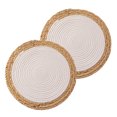 thumbnail image 6 of FONDOTIN 2Pcs Natural Straw Woven Round Placemats Heat Insulated Table Mat for Kitchen Dining, 6 of 8