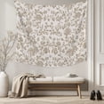 thumbnail image 5 of Farmhouse Khaki Large Tapestry for Bedroom Wall Hanging Tapestry, Vintage Flower Leaf Botanical Plant Ceiling Backdrop Tapestries Poster Blanket Wall Decor for Teens Room Living Room Dorm 86" x 104", 5 of 8