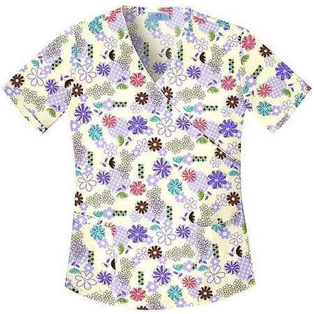 Swirley Bouquet Mock Wrap Top