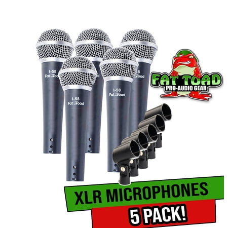 Fat Toad Studio Recording Microphones with Clips (5 Pack) - Vocal Handheld  Unidirectional Mic Professional Cardioid Dynamic Singing Microphone - Designed for Music Stage Performances or PA DJ Karaoke price history on PriceWatchPro