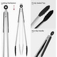 thumbnail image 2 of Cooking Kitchen Tongs with Silicone Tips Handle, 16 Inch Extra Long Large Heat Resistant Tongs for Cooking, Grill BBQ, 2 of 6