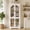 White, variant on 70" Kitchen Pantry Cabinet, Freestanding MDF Cupboard with 4 Arched Glass Doors & Adjustable Shelves, Food Organizer for Kitchen,Dining Room, Living Room, Bathroom, Maple Red