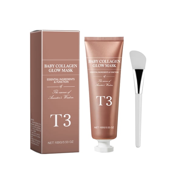 Alvantor Collagen Face Mask, Hydrating Peel off Mask with Brush, Firming and Glow Skin, 3.53oz