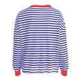 thumbnail image 5 of WEAIXIMIUNG Chandail en Molleton pour Femmes à Fermeture Éclair à Rayures Color Block Manches Longues Col Rond Chandail en Molleton pour Femmes Tendance Coupe Ample Décontractée, 5 of 5