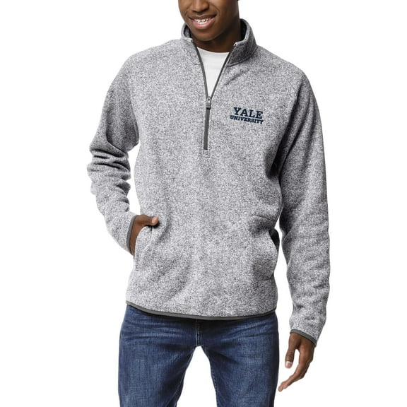 Men's League Collegiate Wear Heathered Gray Yale Bulldogs Saranac Quarter-Zip Pullover Jacket