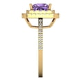 thumbnail image 3 of 2.07 ctw with Simulated Diamond Halo Accents Anniversary Ring for Women | Princess Cut Simulated Alexandrite | Hyperallergenic Solid 14K Yellow Gold, 3 of 5