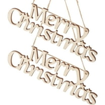 2 Pcs Merry Christmas Hanging Pendant Outdoor Decor Decorations Xmas Wooden Sign Signs Indoor Home