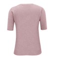 thumbnail image 6 of Vinsonshop Short Sleeve Sweater Womens Summer Tops Womens Sweaters Dressy Casual Loose Fitting Tops for Women Tunic Sweaters for Women Pullover Knit Sweater Crew Neck Sweater for Women Light Pink L, 6 of 6