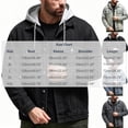 thumbnail image 3 of Jerdar Men's Faux Two Piece Hooded Denim Trucker Jacket Lapel Collar Button Flap Pockets Washed Long Sleeve Loose Fit Vintage Casual Fall Winter Streetwear Jean Outerwear Coat Top, 3 of 5