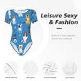 thumbnail image 4 of Saiise Motif Chiens Mignons Grenouillère à Manches Courtes Col Rond Pyjama Extensible avec Fermeture à Pression-Moyen, 4 of 7