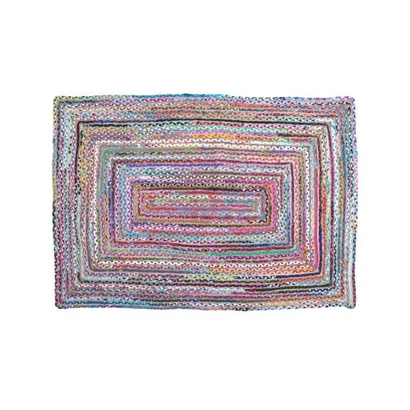 Oussum Braided Cotton Jute Area Rug Hand Wovenn Chindi Rugs Living Room Decor Area Runner Online