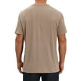 thumbnail image 3 of INSPIRE CHIC Men's Henley Short Sleeve Button Down Jacquard Texture Knitted T-Shirts S Khaki, 3 of 6