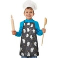 thumbnail image 2 of Dark Halloween Ghosts with Stars Kids Aprons for Girls and Boys,Adjustable Neck Strap Toddler Aprons for Kids Cooking Baking,23.6"x19", 2 of 7