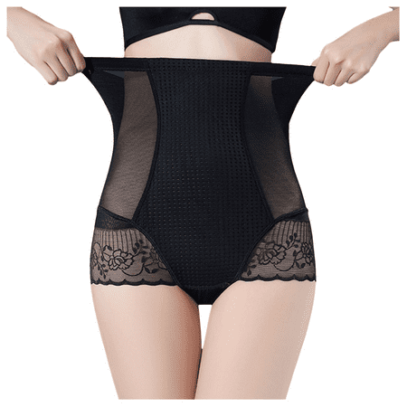 Fulorrnie Underwear for Women Plus Size Seamless Tummy Control Postpartum Panties High Waist Elastic Banded Stretchable Panty  Black  XL