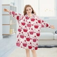 thumbnail image 5 of Pink Cupcake Hearts ﻿Wearable Blankets Hoodie Oversize Sherpa Wearable Soft Blanket Warm Cozy 3-14 Age, 5 of 7
