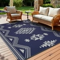 thumbnail image 7 of SIXHOME Outdoor Rugs 9x12 Waterproof Reversible Navy Blue Plastic Patio Mat, Non-Slip Durable Moroccan Geometric Design for Camping, RV, Balcony, Porch, Picnic, 7 of 7