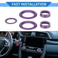 thumbnail image 7 of Unique Bargains AC  Engine Start Speaker Knob Cover Interior Trim for Honda Civic 16-21 Aluminum Alloy Rose Purple 5 Pcs, 7 of 7