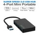 thumbnail image 2 of 5Gbps de Alta Velocidad USB 3.0 Hub 4 Puertos Adaptador Divisor USB para PC Fuente de AlimentacióN para Computadora PortáTil, 2 of 5