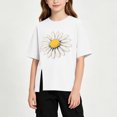 thumbnail image 6 of Tdoqot Girls Graphic T Shirts- Summer Fashion Causal Cute Short Sleeve Kids Basic Tees White Size 3 T, 6 of 6