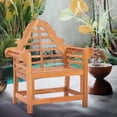 thumbnail image 2 of Teak Wood Lutyens Outdoor Patio Dining Arm Chair, A-Grade Teak Wood, 2 of 5